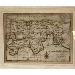MAP - JOHN NORDEN - 'The Description of Powder Hundred', hand coloured engraved map, 23 x 32cm.