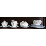 A Shelley part tea service Rd.723404, comprising six cups and saucers, six side plates, a sandwich