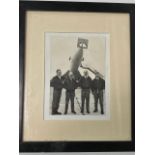 An original photograph of The Air France Concorde crew members, including Andre Turcat, framed and