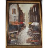 JOHN BAMPFIELD (b.1947) Oil on canvas Street Scene Signed 75 x 50cm