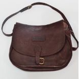 A Barbour brown leather handbag, width 31cm.