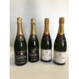 Two bottle of Moet & Chandon Finest Extra Quality champagne, together with two bottles of Lanson