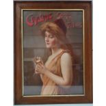 An early 20th century oak framed advertising frame and print, the oak frame stamped THE ERASMIC CO