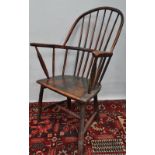 An early 19th century double bow Windsor chair in ash and sycamore, probably West Country circa