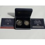 A Queen Mother centenary year silver proof crown set with Victoria 1900 silver half crown with