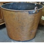 A massive 19th century brass washing cauldron, diameter 73cm.
