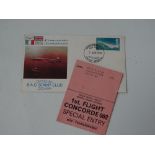 A First Flight of Concorde airside entry ticket, together with a Concorde maiden flight first day