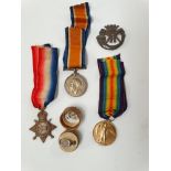 A WWI group of three medals awarded to 17400 Pte George Stone Duke of Cornwall's Light Infantry,