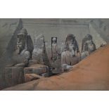 After Alan Soorell The Interior of the Great Temple of Rameses II Colour print Signed and