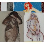 BARBARA KARN (XX-XXI) Five female figural studies Mixed media