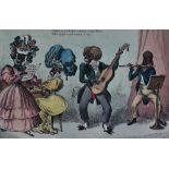 After Ben Johnson A Little Musik!!! Hand coloured caricature print PPL. J McLean 24 x 35.5cm