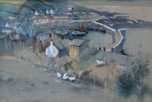 ARTHUR ROYCE BRADBURY (1892-1977) View of Mousehole Harbour Watercolour and body colour Signed Label
