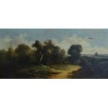 A. STONE 19th Century English School A Rural Landscape Oil on canvas Signed 28 x 59cm