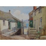 FRANK MOLE (1892-1976) A Glimpse Of St Ives Harbour Watercolour Signed and dated 1924 24.5 x 34.5cm