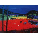 HAMISH MACDONALD (1935-2008) Cadmium and Blue Lithograph 58/600 Signed 28 x 37cm Together with