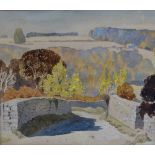 ERNEST MICHAEL DINKLE (1894-1983) The Road to the Golden Valley, Glos Watercolour Signed and dated