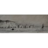 After Frank Harding The Needles, Isle Of Wight Etching Signed and inscribed in pencil 11 x 30cm