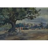 M. E. GALE View From Outside Peshawar City Watercolour Signed 23 x 34.5cm