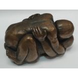 THERESA GILDER (XX) Lovers Bronzed resin Signed to base Width 18cm, Height 10cm