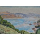 NORMAN BUCHANAN (1910-2004) The Estuary (Barmouth) Oil on canvas laid down Signed Label to verso