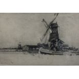 ANDREW AFFLECK Saandam Sawmill Etching Signed and inscribed 22 x 34cm