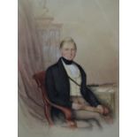 Attributed to George Richmond A Seated Gentleman Watercolour 41.5 x 31.5cm