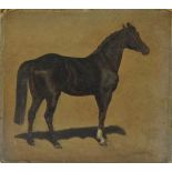 C. WACHNECISTER? A Horse Portrait Oil on canvas laid down Indistinctly signed 38 x 43cm
