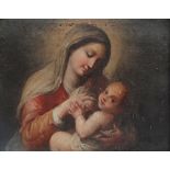 18th Century School Madonna And Child Oil on canvas 39 x 49cm