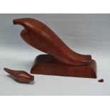 JOHN HARVEY Avian sculpture Hardwood Monogrammed to base Height 17cm (AF)