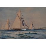 PHILIP L. EDEN Yachts at sail Watercolour Signed 23 x 33cm