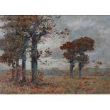 SAMUEL JOHN LAMORNA BIRCH (1869-1955) Windy Trees Watercolour Signed 28 x 39cm