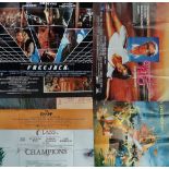 Eight various film posters Champions, Class, The Champ, Freejack, The Black Cauldron, Blame It On