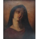 18th/19th Century British School Weeping Madonna Oil on canvas 59 x 49cm