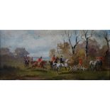 R. STONE (J. WOOG) Pair of Hunting Scenes Oil on board Both signed Each 14 x 30cm