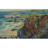 DOUGLAS HOUZEN PINDER (1886-1949) Coastal View Watercolour Signed 33 x 50cm