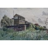 NORMAN BUCHANAN (1910-2004) St. Olave's Swing Bridge Pen and watercolour Signed and dated 68 34 x