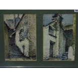 20th Century English School Cornish Cottages framed as a pair 25 x 17cm Together with two other