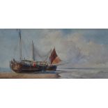 JOHN MOGFORD (1821-1885) Dutch Pinks and Whitby Lugger Watercolour Signed Inscribed to verso 16.5