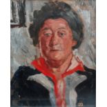 20th Century British School Portrait Of A Lady Oil on board Monogrammed BY 35 x 27cm