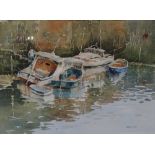 VALERIE LONG (20th Century British) Harbour Wall, Falmouth Watercolour Signed 27 x 36cm