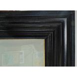 A large ebonised picture frame Overall size 164 x 164cm Aperture size 126 x 126cm Provenance: