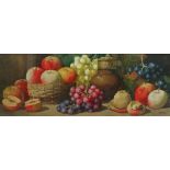GIOVANNI BARBARO (1864-1915) Still Life Fruit Watercolour Signed 29 x 77cm