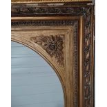 A large 19th century picture frame with oval slip, 150 x 120cm.