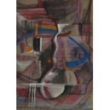 INEZ ESTELLA HOYTON (1903-1983) Abstract Mixed media Signed 55 x 39cm