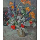 CONSTANCE PARISH (BUCHANAN) (1908-2001) Still Life Flowers Oil on canvas laid down Signed 44 x 34cm