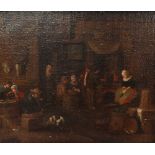 Follower Of David Tenyears The Younger An Interior Tavern Scene with Figures Oil on canvas 25 x