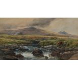 GEORGE H. JENKINS A Moorland Stream Watercolour Signed 23 x 43cm