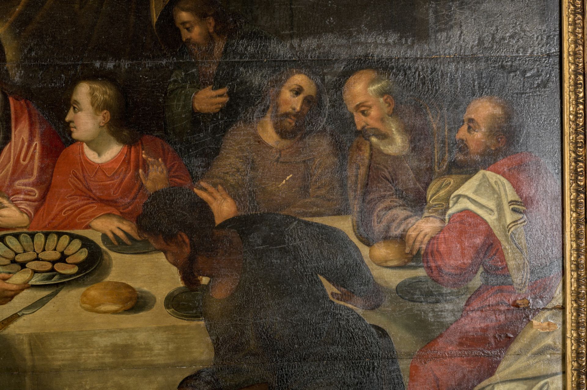 Antwerp school (monogram AF): painting (o/p) 'the last supper' (73x105cm) (*) - Image 4 of 7