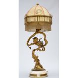 A gilt bronze lamp on marble foot 'amor' (93cm)