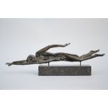 Jos De Decker: bronze sculpture 'the swimmer' (20x60 cm)